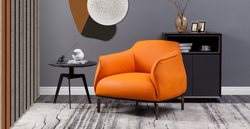 Canapé simple en cuir de salon minimaliste italien 621026